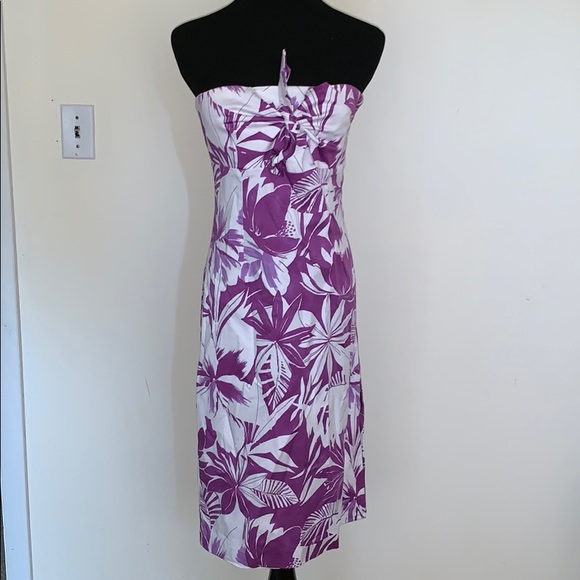 Willi Smith Purple and White Floral Dress - Picture 1 of 3